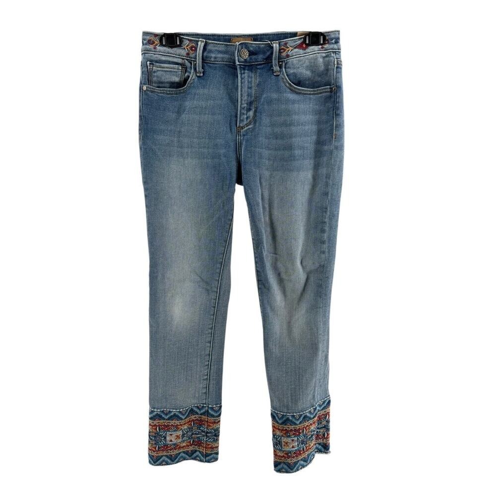 Driftwood Women's Collette Embroidered Straight Leg Jeans Size 26